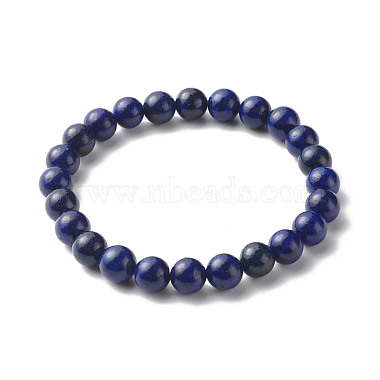 Natural Lapis Lazuli(Dyed) Stretch Bracelets Set for Girl Women(BJEW-JB06805-02)-3