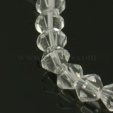 6mm Clear Bicone Glass Beads