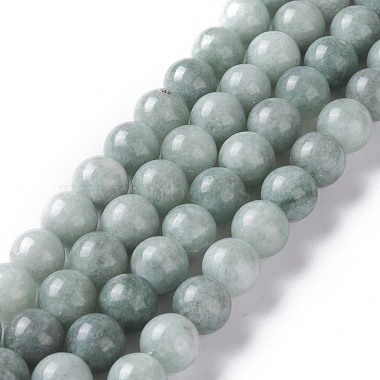 Gray Round White Jade Beads