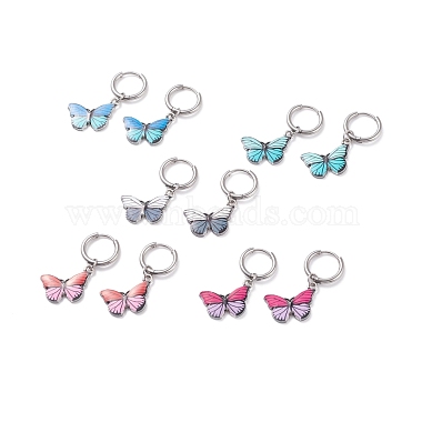 Mixed Color Butterfly Alloy Earrings