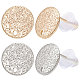 32Pcs 2 Colors Hammered Brass Stud Earring Findings(KK-BBC0007-04)-1