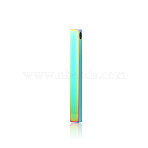 Ion Plating(IP) 304 Stainless Steel Pendants, Cuboid Charm, Rainbow Color, 45x3x3mm, Hole: 2mm(STAS-I311-01D-RC)