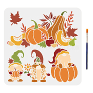 US 1Pc Autumn PET Hollow Out Drawing Painting Stencils, with 1Pc Art Paint Brushes, for DIY Scrapbook, Photo Album, Pumpkin Pattern, 300x300mm(DIY-MA0001-06)