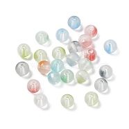 Frosted Glass Beads, Round, Mixed Color, 8x7.5mm, Hole: 1.4mm, about 1481pcs/1000g(GLAA-P029-07A)
