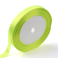 Single Face Satin Ribbon, Polyester Ribbon, Green Yellow , about 1/2 inch(12mm) wide, 25yards/roll(22.86m/roll), 250yards/group(228.6m/group), 10rolls/group(RC12mmY057)