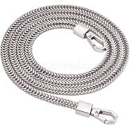 Bag Strap Chains, with Iron Cuban Link Chains and Alloy Swivel Clasps, for Bag Straps Replacement Accessories, Platinum, 106x0.75x0.25cm(FIND-WH0043-90P)