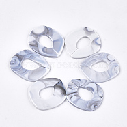 Acrylic Linking Rings, Quick Link Connectors, For Jewelry Chains Making, Imitation Gemstone Style, WhiteSmoke, 51.5x45x3.5mm, Hole: 23x16mm, about: 78pcs/500g(OACR-S021-29D)