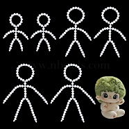 Elite 6Pcs 3 Style Plastic Action Figure Movable Skeleton, Doll Making Supplies, White, 110~170x86~170x7mm, 2pcs/style(FIND-PH0008-72)