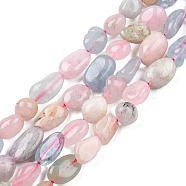 Natural Morganite Beads Strands, Oval, 8~15x7~12x4~12mm, Hole: 1mm, about 30~45pcs/strand, 15.7(X-G-R445-8x10-28)