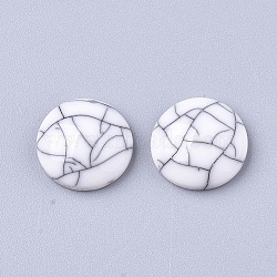 Resin Cabochons, Imitation Turquoise, Dome/Half Round, Creamy White, 12x4mm(RESI-T034-09B-06)