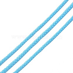 Eco-Friendly Dyed Round Nylon Cotton String Threads Cords, Sky Blue, 1mm, 20yards/roll(OCOR-L001-821-501)