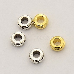 Rondelle Alloy Spacer Beads, Mixed Color, 4x2mm, Hole: 1mm(X-PALLOY-N0002-05)