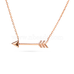 TINYSAND Chic 925 Sterling Silver Arrows Pendant Necklaces, Rose Gold, 17 inch(TS-N019-RG-18)