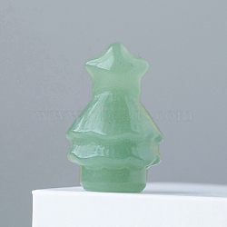 Natural Green Aventurine Christmas Tree Statue, for Home Desktop Display Decoration, 30x20mm(DJEW-PW0013-29D)