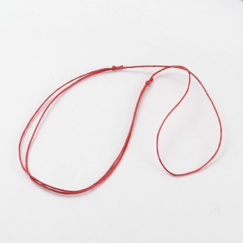 Korea Waxed Cotton Cord Necklace Making, Adjustable, Red, 14.5 inch~29 inch(37~74cm)