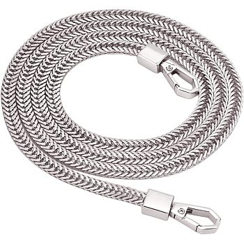 Bag Strap Chains, with Iron Cuban Link Chains and Alloy Swivel Clasps, for Bag Straps Replacement Accessories, Platinum, 106x0.75x0.25cm