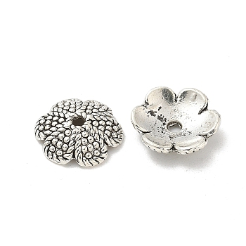 Tibetan Style Alloy Beads, Cadmium Free & Lead Free, Flower, Antique Silver, 13x3.5mm, Hole: 1.6mm, about 1086pcs/1000g