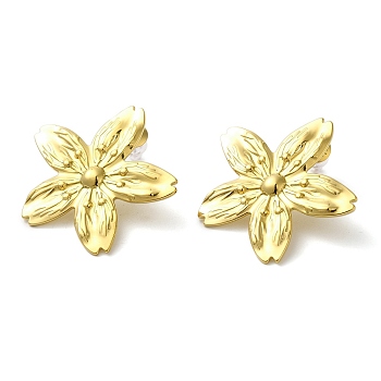 304 Stainless Steel Stud Earrings for Women, Golden, Starfish, 32x33.5mm