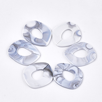 Acrylic Linking Rings, Quick Link Connectors, For Jewelry Chains Making, Imitation Gemstone Style, WhiteSmoke, 51.5x45x3.5mm, Hole: 23x16mm, about: 78pcs/500g