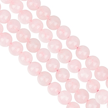 2 Strands Natural Rose Quartz Dyed Beads Strands, Round, 6mm, Hole: 1mm, about 65pcs/strand, 14.90 inch(37.84cm)