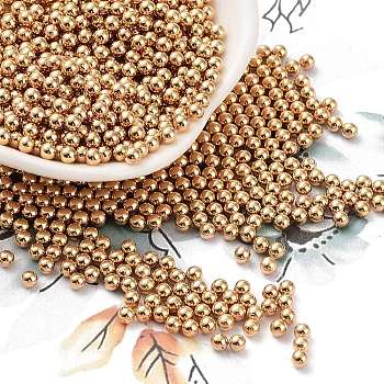 CCB Plastic Beads, No Hole, Round, Golden, 2.5mm