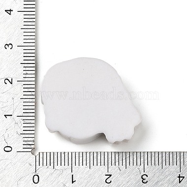 cabochons décodés en résine opaque tête de mort halloween(RESI-R446-01K)-3