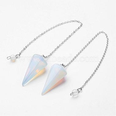 Natural & Synthetic Mixed Stone Hexagonal Pointed Dowsing Pendulums(G-D847-M)-2