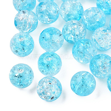 Perles en acrylique transparentes craquelées(CACR-N002-22B)-2
