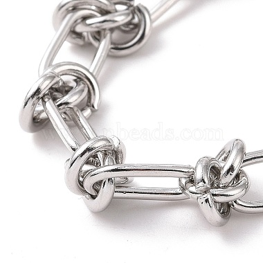 Non-Tarnish 304 Stainless Steel Knot Link Chain Bracelet for Men Women(BJEW-E020-01P)-2