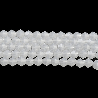 White Bicone Glass Beads