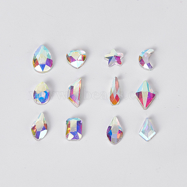 Cabochons mit Strasssteinen aus Glas mit flacher Rückseite(MRMJ-WH0077-076)-2