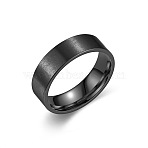 304 Stainless Steel Finger Rings for Men, Black, US Size 9(18.9mm)(FS-WG7110F-08)