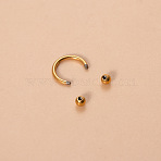 G23 Titanium Circular/Horseshoe Barbell Nose Rings, Golden, 8mm, Pin: 1.2mm(WGFD71D-04)