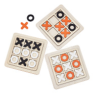3 Sets 3 Colors Wood Tic Tac Toe Board Game, XO Fun Family Games, Sqaure, Mixed Color, 31.5~150x31.5~150x4.5~7.5mm, 1 set/color(AJEW-NB0005-35)