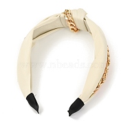 Plastic Hair Bands, with Cloth and Chain Cover, Linen, 17~36mm, Inner Diameter: 120mm(MRMJ-P010-D04)