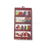 Acrylic Pendant, Book Charm, Rectangle, 41.5x20x2mm, Hole: 1.2mm(OACR-H032-05C)