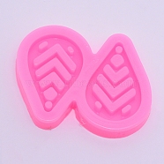 Teardrop Silicone Molds, Resin Casting Molds, For UV Resin, Epoxy Resin Jewelry Making, Hot Pink, 50x60x7mm, Hole: 2.5mm, Inner Diameter: 38mm(DIY-WH0183-70)