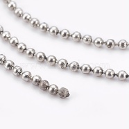 Iron Ball Chains, Beads Chain, Soldered, with Spool, Nickel Free, Antique Silver, 1.5mm, about 328.08 Feet(100m)/roll(CH-CHB001Y-AS-NF)