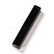 304 Stainless Steel Pendant, Bar/Rectangle, Electrophoresis Black, 30x5x5mm, Hole: 3mm(STAS-A048-02A-EB)