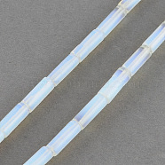 Opalite Beads Strands, Tube, Azure, 13x4~5mm, Hole: 1mm, about 27~30pcs/strand, 15.3 inch(G-R181-21)