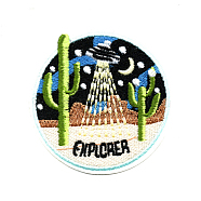 Computerized Embroidery Cloth Iron on/Sew on Patches, Costume Accessories, Appliques, Oval with Moon & Cloud & Cactus, Colorful, 80x73mm(X-DIY-I013-38)