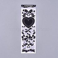 Bowknot Ribbon Pattern Decorative Labels Stickers, DIY Handmade Scrapbook Photo Albums, Black, 165x50x0.5mm, Pattern: 4~45mm(DIY-L037-B01)