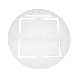 Transparent Acrylic Quilting Templates, Quilting Rulers, Quilting Frames, for Applying Vinyl & Sublimation Designs On Shirts, Flat Round, Clear, 38.8x0.35cm, Hole: 10mm(DIY-WH0381-005)