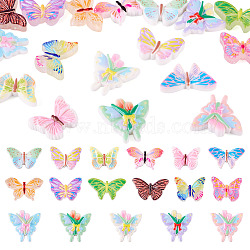 75Pcs 3 Styles Opaque Resin Enamel Cabochons, Butterfly with Tulip, Mixed Color, 19~30x28~35.5x7~8mm, 25pcs/style(CRES-TA0001-52)