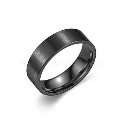 304 Stainless Steel Finger Rings for Men, Black, US Size 9(18.9mm)(FS-WG7110F-08)