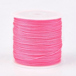 Nylon Thread, Nylon Jewelry Cord for Custom Woven Jewelry Making, Hot Pink, 0.8mm, about 49.21 yards(45m)/roll(NWIR-K022-0.8mm-02)