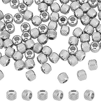 100Pcs 201 Stainless Steel Beads, Rondelle, Stainless Steel Color, 6x5.5mm, Hole: 2mm