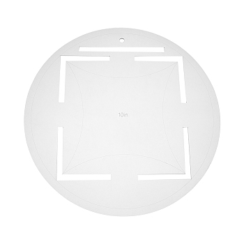 Transparent Acrylic Quilting Templates, Quilting Rulers, Quilting Frames, for Applying Vinyl & Sublimation Designs On Shirts, Flat Round, Clear, 38.8x0.35cm, Hole: 10mm
