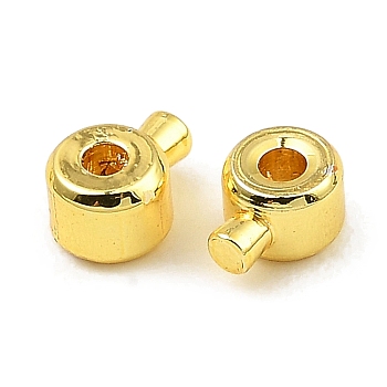 Brass Crimp Beads, Long-Lasting Plated, Column, Real 18K Gold Plated, 4.5x3.5x2.5mm, Hole: 0.9mm