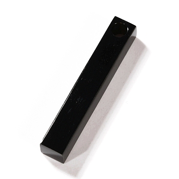 304 Stainless Steel Pendant, Bar/Rectangle, Electrophoresis Black, 30x5x5mm, Hole: 3mm